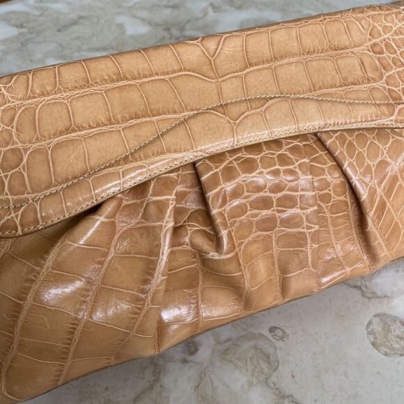 Brahmin Croc Embossed Leather Baguette Shoulder Bag - Picture 6 of 15